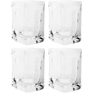 Jägermeister MANIFEST Gläser Set – 4 x Manifest Shotglas 4cl hochwertig - Eichstrich bei 2cl, 4cl - Spülmaschinenfest und Standfest – Schnaps und Likör Kristallglas mit 75ml Fassungsvermögen