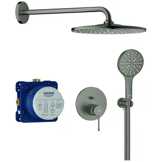 Grohe Essence Duschsystem Unterputz mit Rainshower Mono 310, hard graphite gebürstet