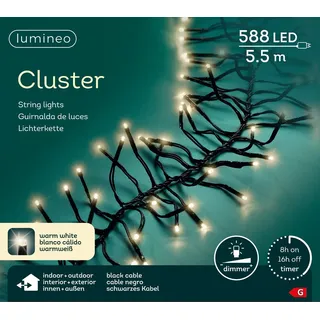 Kaemingk LED-Lichterkette Cluster 588 LED 5,5 m warmweiß schwarz