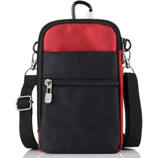 Handy Umhängetasche zum Umhängen RFID Schutz, Handy Gürteltasche mit Clip Herren Klein, RFID Blocker Handytasche Schultertasche Herren Damen Brusttasche Crossbody Messenger Bag Geldbörse Kuriertasche