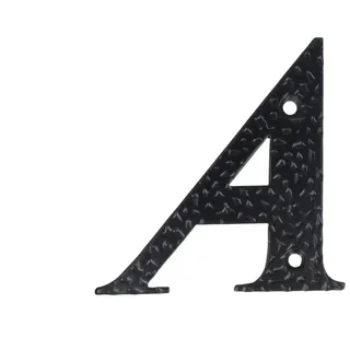 MS Beschläge Hausnummern 0-9 Buchstaben A-H schwarz beschichtet Hausziffern Hauswandnummern Wandnummern Zimmertürnummern Landhaus-Stil schmiedeeiserne Optik (Buchstabe A)