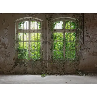 KUNSTLOFT living walls Fototapete Designwalls Old Window glatt, (5 St), grau