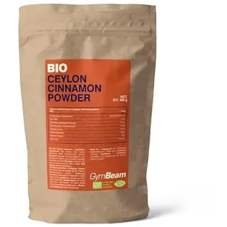 GymBeam Bio-Ceylonzimt-Pulver - Hochwertiges Zimtpulver aus echtem Ceylon-Zimt, Ceylon-Zimt, gemahlener Zimt, glutenfrei, laktosefrei, zuckerfrei, ballaststoffreich, aromatisch, 100 g