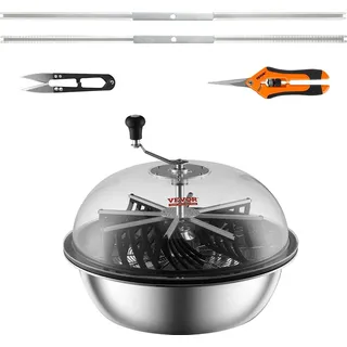 Vevor 24' Erntemaschine Manuell Trimmer Blattschüssel-Trimmer mit 3 Arten von Edelstahl-Klingen zum Schneiden von nassen/trockenen Pflanzen Tumble Cutter Bowl Erntemaschine Grow