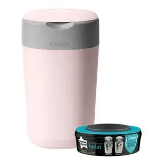 TOMMEE TIPPEE Twist & Click Windeleimer rosa inkl. Nachfüllkassette