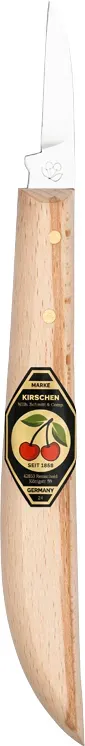 KIRSCHEN Kerbschnitzmesser mit Leder-Schneidenschutz runder Rücken gerader Schneide 3358100