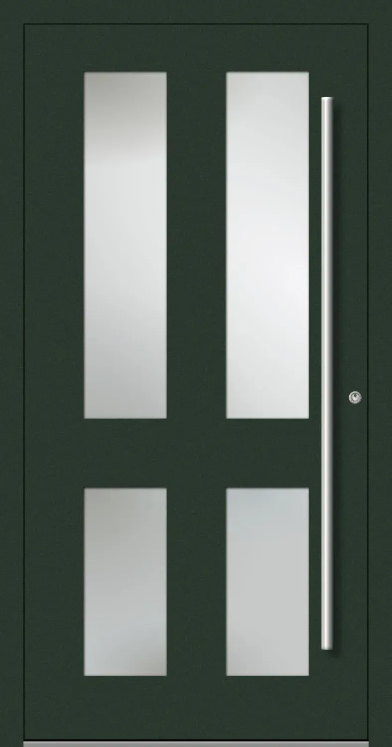 Aluminium Haustür RC2 "MELANIE" 90 mm Tannengrün matt RAL 6009 innen öffnend DIN rechts