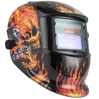 Automatik Schweißhelm Automatische Verdunkelung Schweißmaske + Solarzellen, Schweißschirm mit großem Sichtfeld, für MIG MAG WIG und Lichtbogenschweißen, DIN 9-13