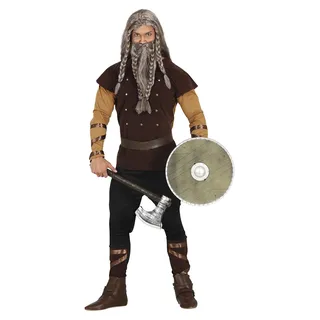 FIESTAS GUIRCA Mächtiger Wikinger Kostüm – Mutiger barbarischer Krieger für Karneval Fasching Herren Größe M 48-50