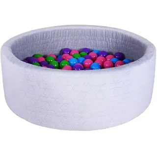 KNORRTOYS.COM Bällebad, grau - 68179 - Inkl. 300 bunte Spielbälle - Für Kinder ab 1. Monat - Grau