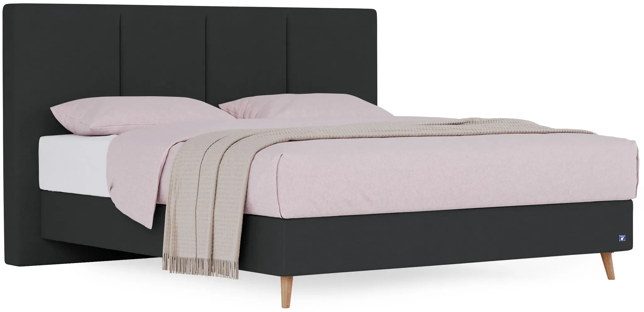 BRUNO Boxspringbett Prestige 200x200cm in Schwarz | 6 Farben & 4 Kopfteile wählbar | Luxus 27 cm Pulse-Latex-Matratze | Made in Germany