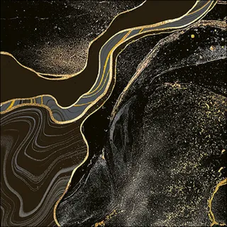 Ambiente Home Ambiente 20 Servietten Muster Marmor schwarz-gold als Tischdeko. Papierservietten mit Motiv. Auch für Decoupage und Serviettentechnik 33x33cm