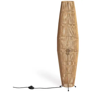 LEDKIA LIGHTING - Stehleuchte Mahali | Natürliches Design | Geflochtenes Papier | Flexibel & Widerstandsfähig | E27 Fassung | Für Wohnzimmer & Büros | Natürlich | Geflochtenes Papier