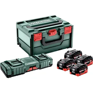 18 V 4 x 10,0 Ah + Schnellladegerät + metaBox 685143000