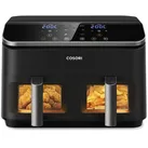 COSORI Air Fryer mit 2 Kammern, 8-in-1 Dual Zone XXL 8,5 L, verfügt über ein Zwei-Kammer-Design mit Sichtfenstern für ausgewogene Mahlzeiten; Enthält 50 Rezepte, energiesparend und geeignet für 1-5 Personen.