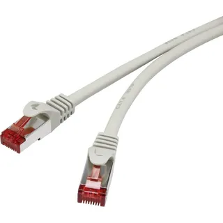 Renkforce RF-4724292 RJ45 Netzwerkkabel, Patchkabel CAT 6 S/FTP 0.15 m Grau mit Rastnasenschutz, verg