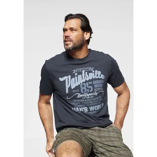 MAN'S WORLD T-Shirt MAN'S WORLD, Damen, Gr. 4XL (68/70), blau (nachtblau), Single Jersey, Obermaterial: 100% Baumwolle, bedruckt, normal, Rundhals, Shirts T-Shirt, Kurzarm, mit stylischem Print, Rundhalsausschnitt, aus Baumwolle