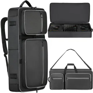 Aleemin DJ Controller Tasche Kompatibel mit DDJ FLX10 / 1000 / REV7 / REV5 / SC LIVE 4, DJ Soft Case Gigbag mit Multi-Pocket für DJ Controller & Zubehör (Medium)
