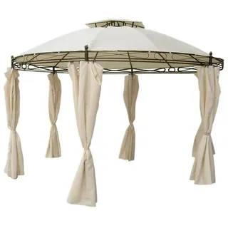 Lex Linder Ersatzdach Pavillon rund 3,5m wasserdicht Gartenpavillon Doppeldach Dachhaube beige : Beige