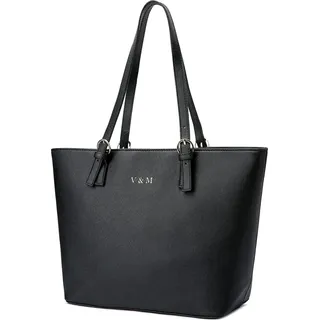 with love, Vanessa & Melissa Vanessa & Melissa® Damen Shopper klassisch elegante Handtasche Henkeltasche Schwarz - Schwarz