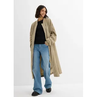 bonprix Umstandsmantel (1-tlg) lässige Passform, mit Raffdetail am Ärmel, 2-Wege-Reißverschluss beige XL (50)