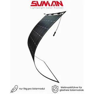 310Wp - Sunman ultraleicht & flexibel Solarmodul  SMF310M - Anschlüsse hinten