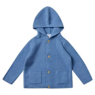 stellou & friends Strick-Cardigan mit Kapuze in ocean blue & Gr.: 50/56