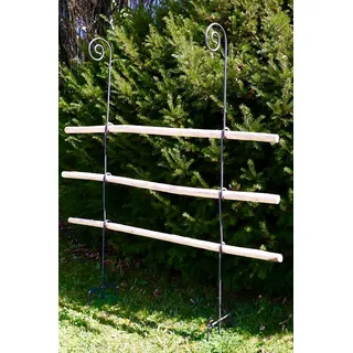 Rankgitter aus Holz/Metall stabil und freistehende Dekoration für den Garten in Naturrost als Rankhilfen für Kletterpflanzen Rosen Himbeeren Höhe 170 cm
