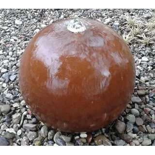 Jürgen Bocker - Gartenambiente Gartenbrunnen Kugelbrunnen 28 - 50 cm Cortenstahl incl. LED Brunnenkugel Garten