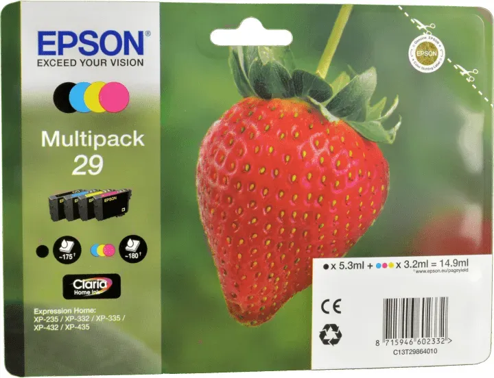 4 Epson Tinten C13T298640 Multipack KCMY 29