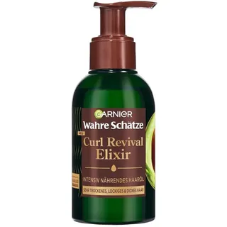 Garnier Wahre Schätze Curl Revival Elixir Intensiv Nährendes Haaröl mit Avocado-Öl und Shea-Butter, Mit Anti-Frizz-Effekt, Für sehr trockenes, lockiges und dickes Haar, 120 ml