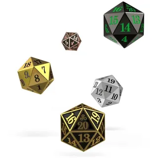 Oakie Doakie Dice W20 Spindown-Würfel Set Metal (5) - Gold
