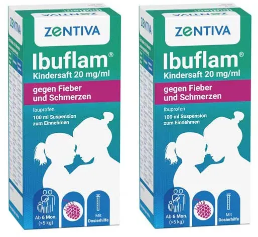 Ibuflam Kindersaft 20 mg/ml Doppelpack 2X100 ml Suspension zum Einnehmen