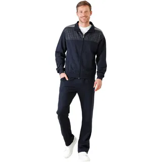 hajo Herren Hausanzug, lang - Soft Sweat, Zip-Jacke, Homewear Dunkelblau XL