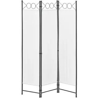 [en.casa] Raumteiler Saragossa 3-teilig 120x171 cm Paravent Trennwand 3-TLG. Sichtschutz Stellwand Spanische Wand Weiß