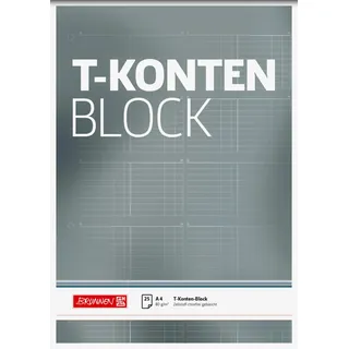 Brunnen 1042025 T-Konten-Block (A4, 25 Blatt, 10 T-Konten je Seite, gelocht, 80g/m2) (1)