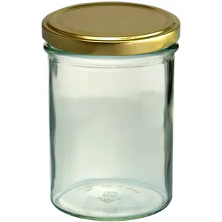 Mambocat 48er Set Sturzglas 435 ml Marmeladenglas Einmachglas Einweckglas To 82 goldener Deckel incl. Diamant-Zucker Gelierzauber Rezeptheft