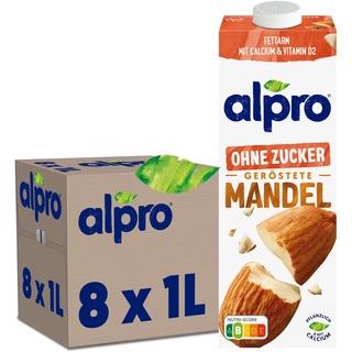 ALPRO Mandeldrink Ohne Zucker Natur Pflanzlicher Drink Vegan 8x1L