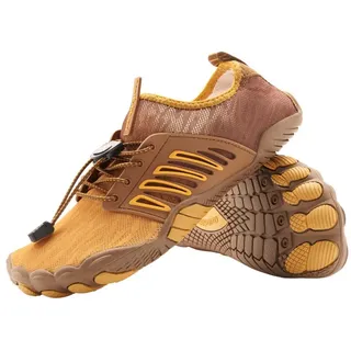 Freiluftkind Das Original – Tokai rutschfeste Barfußschuhe Sneaker Schnellverschluss braun 39 EU