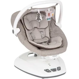 Graco Schaukelwippe Move With ME, Weiß, Hellgrau, Textil, 69x52.5x67.5 cm, Bezug abnehmbar, waschbar, Sicherheitsgurt, Tragegriff, Wippe feststellbar, Vibration, Musik, elektronische Schaukelfunktion, Babymöbel, Babywippe