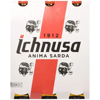 ICHNUSA Set mit 8 Bierflaschen 33 x 3 cm, Glas, alkoholisches Getränk, mehrfarbig, 330 ml (8 Stück), 8 Stück