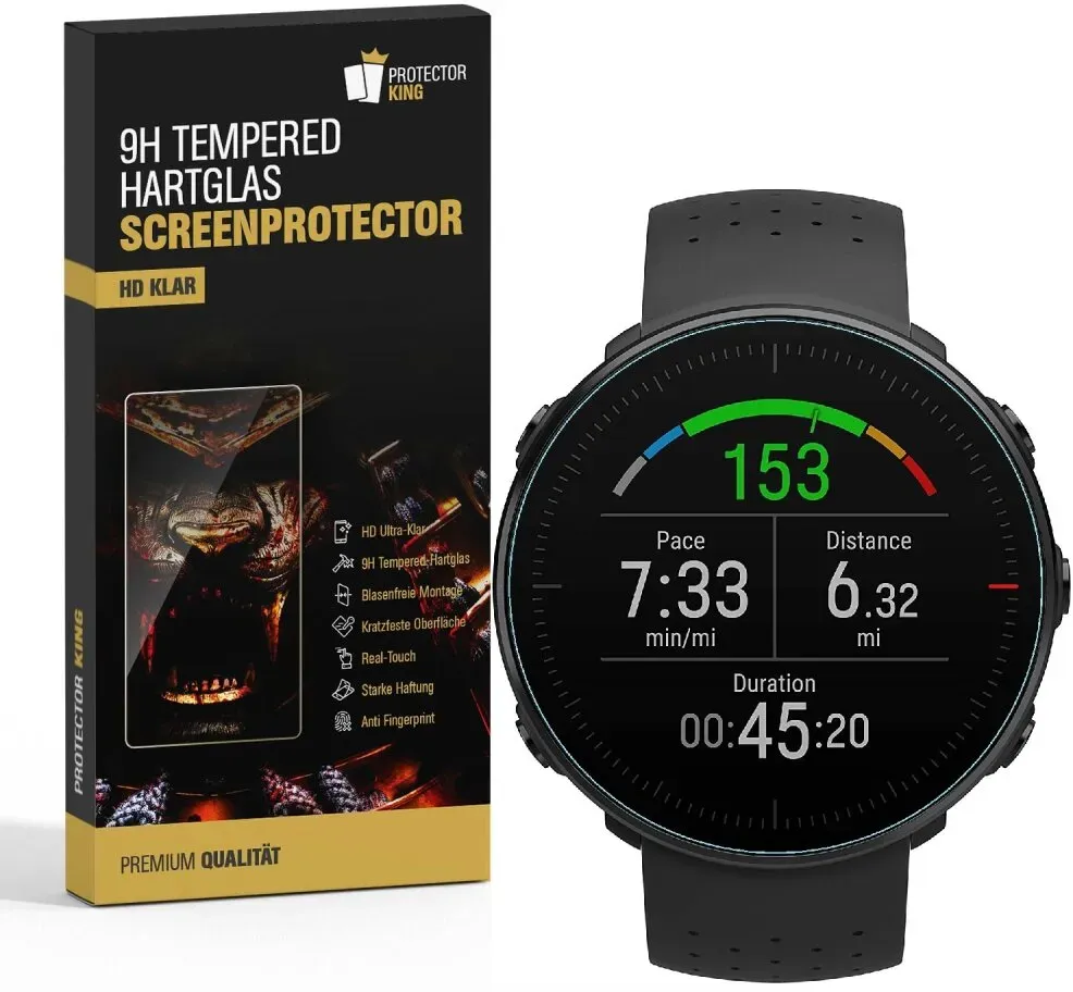 2x 9H Hartglas für Polar Vantage M Smart Watch Displayschutz Panzerfolie Schutzglas KLAR Panzerglas Schutzfolie