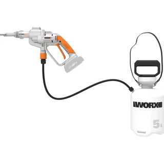 Worx WP651E Hydroshot Akku Drucksprühgerät 20V mit feinem Sprühnebel und 5L Umhängetank – inkl. 2Ah Akku und Schnellladegerät – PowerShare kompatibel