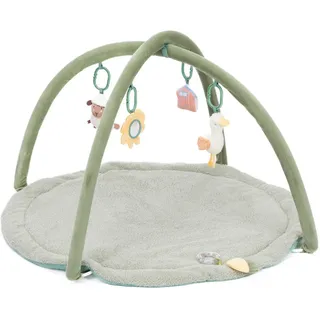 Fillikid Spieldecke Tierfreunde, Salbeigrün, Textil, Füllung: Polyester, 85x85 cm, Spielbogen, Spielfiguren, Rassel, Schlafen, Kuscheln & Schlafen, Krabbeldecken