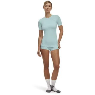 Falke Damen Baselayer-Shirt Warm Round Neck W S/s Ts Funktionsmaterial schnelltrocknend 1 Stück, Grün Jade 7439, S