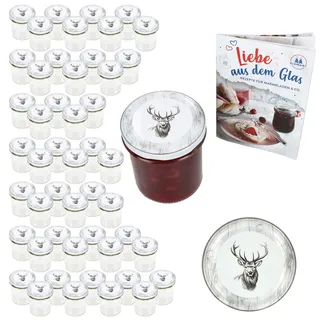 Mambocat 50er Set Sturzglas 350ml Einmachglas + TO-Deckel 82 Alois Hirsch + Heft