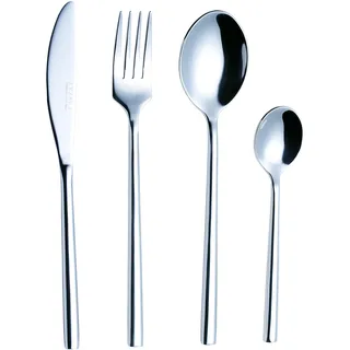 Exzact Besteck aus Geschmiedetem Edelstahl 16 Stück - 4 x Tafelgabeln, 4 x Tafelmesser, 4 x Abendessen Löffel, 4 x Teelöffe (EX963 x 16)