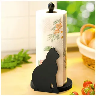 Maximex Papierrollenhalter Katze, Passend Für Alle Handelsüblichen Küchenrollen, Schwarz, Mdf Schwarz, Holz - Schwarz