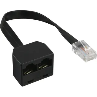 InLine ISDN Verteiler 1x RJ45 St an 2x RJ45 Bu, (8P8C) mit 15cm ohne Endwiderstände