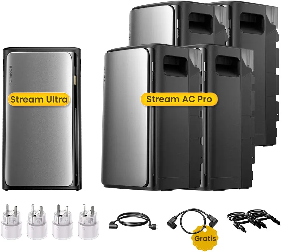 EcoFlow Stream Ultra, All-in-One Speicher für Balkonkraftwerke, by Powerness - Stream Ultra + Stream AC Pro | 3840Wh / ohne Zubehör / Powerness Express (Lieferzeit: 5-14 Werktage)